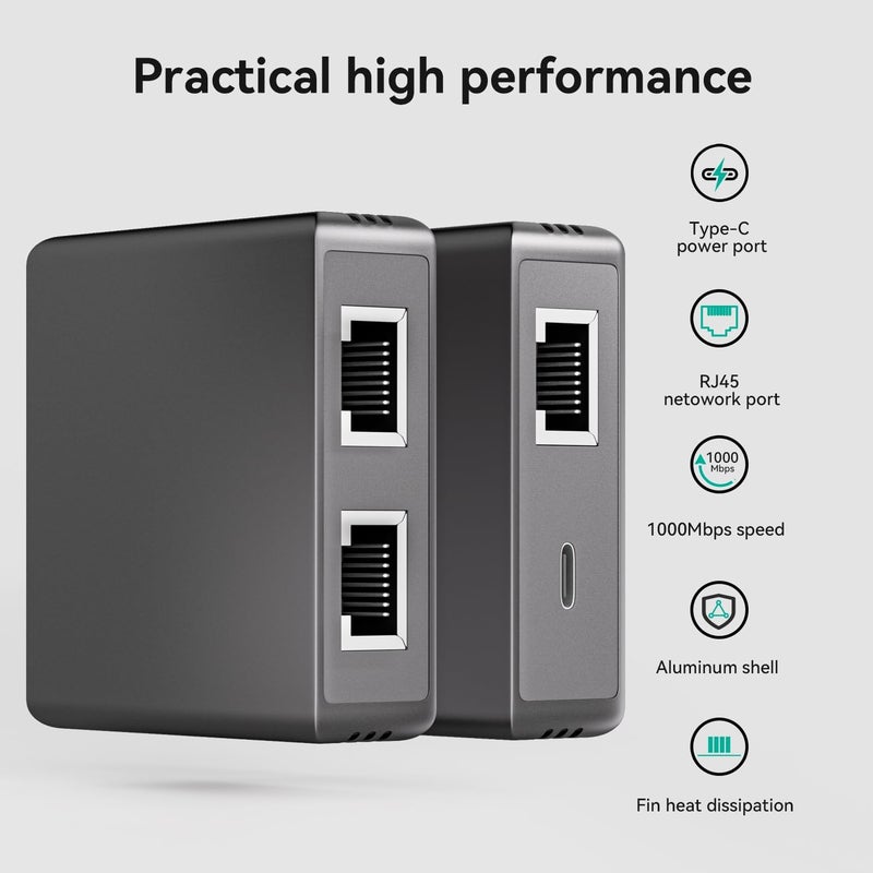 bliyee Gigabit Ethernet Splitter 1 to 2, 1000Mbps Internet Cable Splitter, High Speed Network Splitter,Dual LAN RJ45 Port Router Switch Work with Cat5/5e/6/7/8 Cable - Image 5